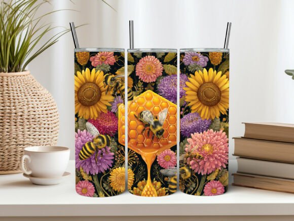 3D Bee Honeycomb Sublimation, 20 Oz: A Modern Touch for Custom Tumbler Design