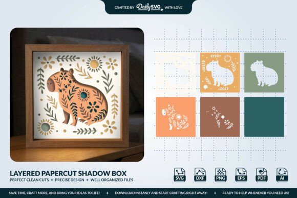 3D Capybara Folk Art SVG Shadow Box: Creative Ideas for Wildlife-Inspired Decor and Projects