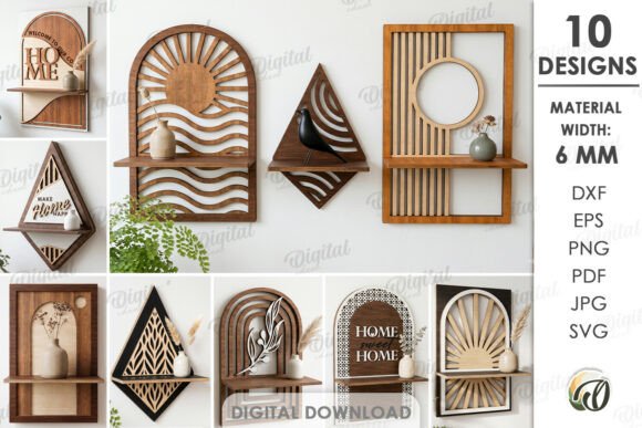 3D Decorative Shelves Bundle Laser Cut