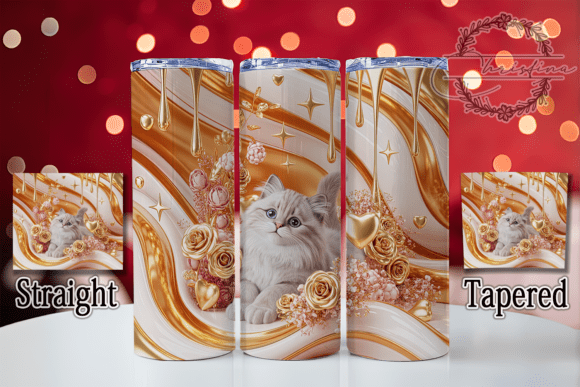 3D Floral Cat Tumbler: A Creative Design Resource for Custom Drinkware Projects