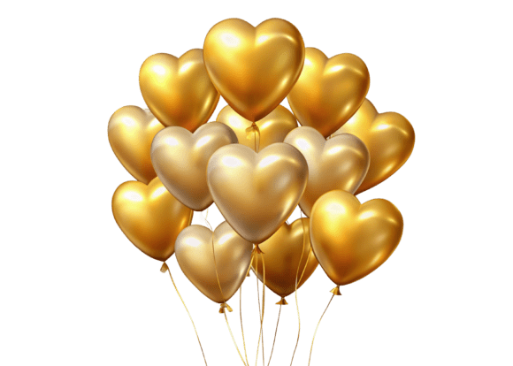 3D Gold Glossy Balloon PNG: A Versatile Design Asset for Creative Projects