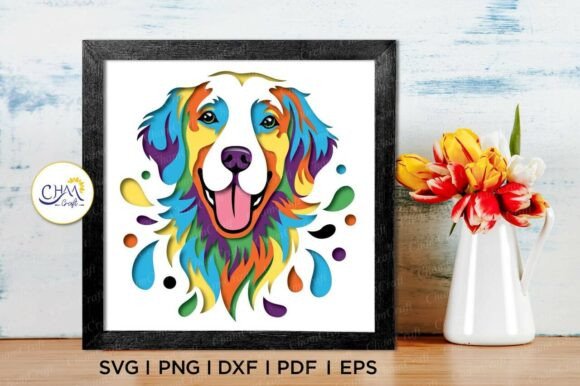 3D Golden Retriever Shadow Box SVG: A Creative Crafting Essential
