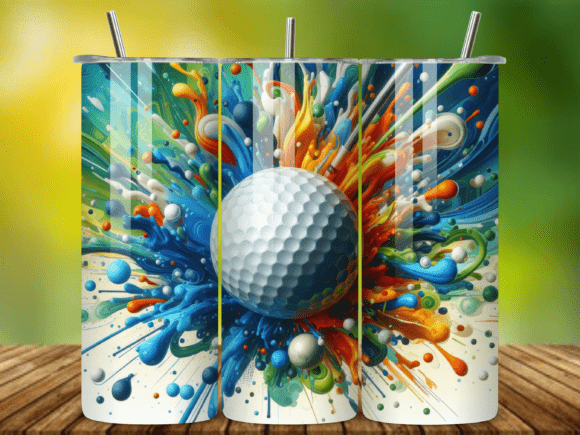 3D Golf Ball 20oz Tumbler Wrap V.2 – Unique Design for Creative Tumbler Makers