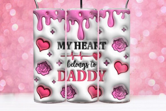 3D Inflated My Heart Belong to Daddy PNG