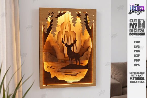 3D Layered Light Box Art with Laser Cut CNC Precision