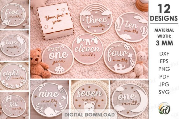 3D Monthly Milestones Bundle Laser Cut: Creative Design Made Simple