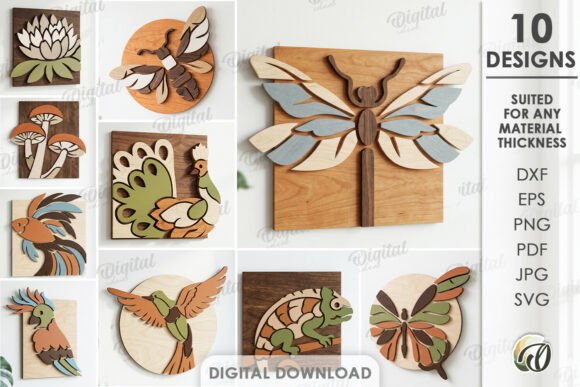 3D Mosaic Wall Art Bundle Laser Cut