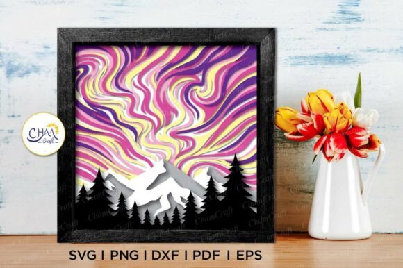 3D Northern Light Shadow Box SVG: A Creative Tool for Digital Crafters and Designers
