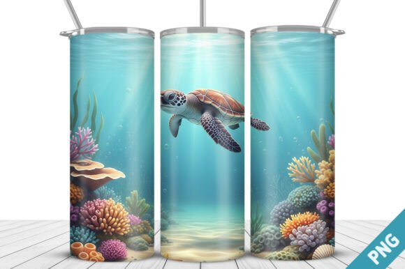 3D Ocean Sea Turtle Tumbler Wrap: A Fresh Wave in Custom Drinkware Design