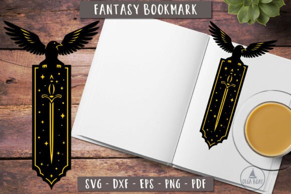 3D Raven Sword Crow Fantasy Bookmark SVG: A Unique Fusion of Art and Functionality