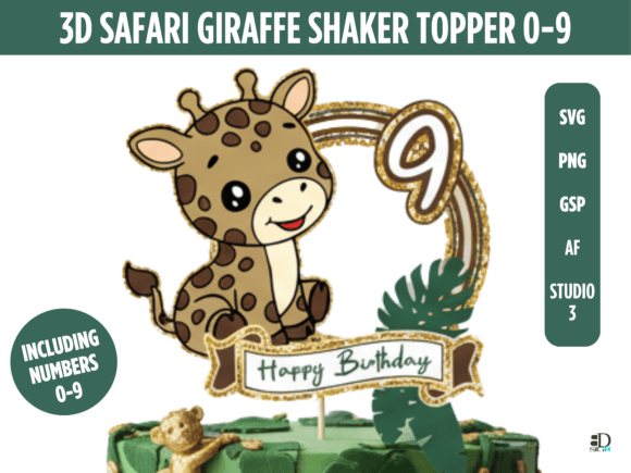 3D Safari Giraffe Shaker Cake Topper 0-9: Elevating Birthday Celebrations with Style and Simplicity
