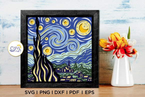 3D Stary Night Shadow Box SVG Paper Cut: A Creative Crafting Essential