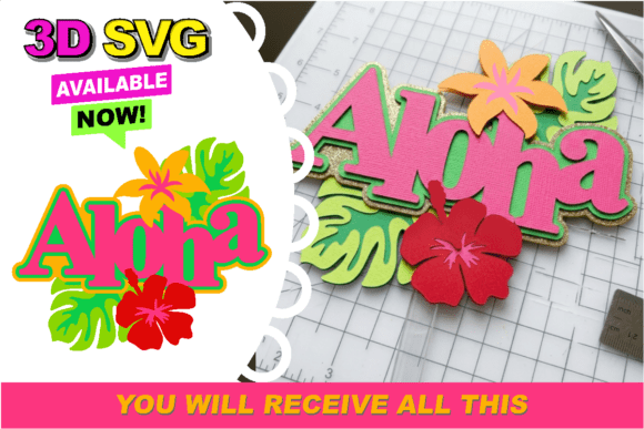 Aloha Cake Topper 3D SVG: A Tropical Touch for Every Celebration
