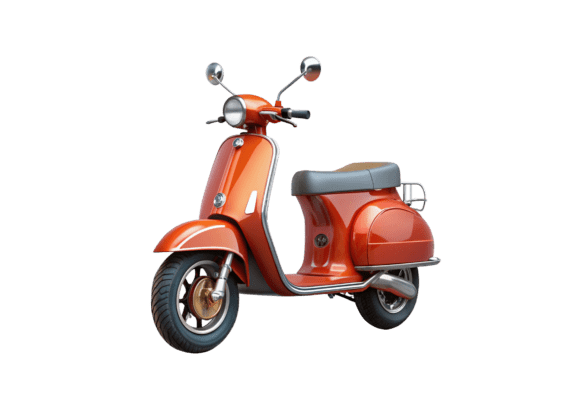 Big Scooter, Motorcycle Side 3D Icon PNG – Versatile Design Resource for Creative Projects