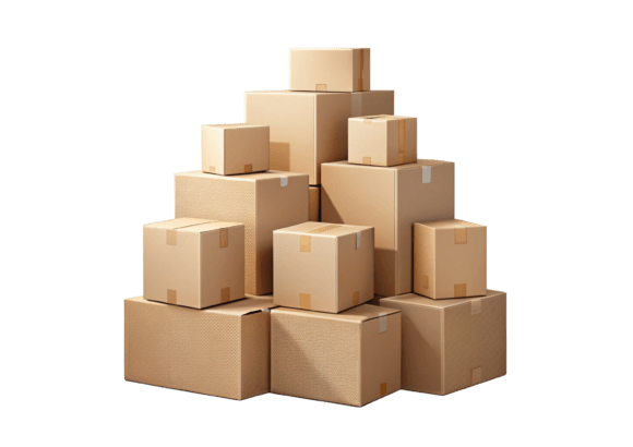 Cardboard Boxes 3D Rendering Clipart PNG: A Smart Design Resource for Versatile Use