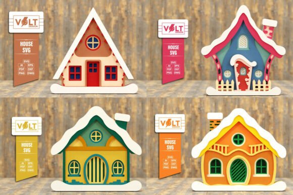 Cute House 3D SVG Multilayered BUNDLE: A Versatile Design Resource