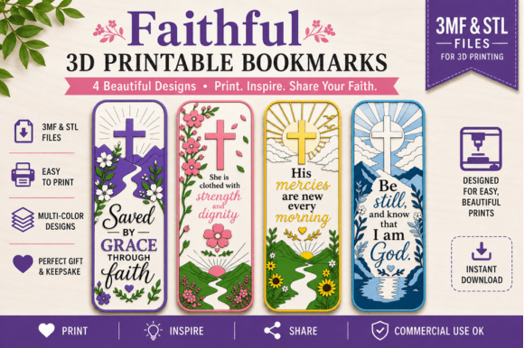Faithful Bookmarks 3D Printing Files STL