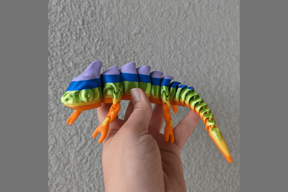 Flexi Chameleon Articulated Toy 3D Print Model