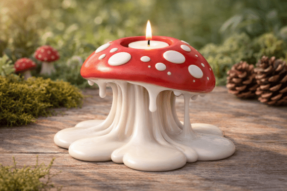 Melted Mushroom Candle Holder 3D STL: Blending Creativity with Practical Design for Strategic Makers