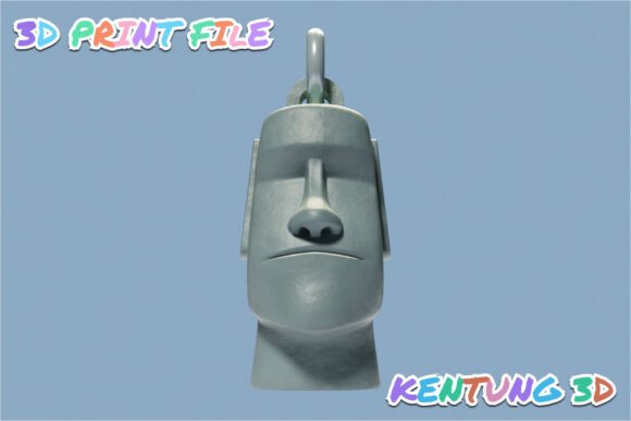 Moai Statue Keychain 3D Printable