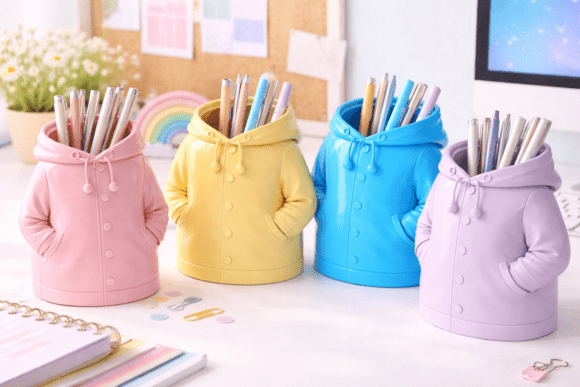 Raincoat Pen Holder: A Stylish 3D Print for Your Desk