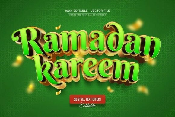 Ramadan Kareem Green Gold 3D Text Effect: A Designer’s Dream for Vector Creativity