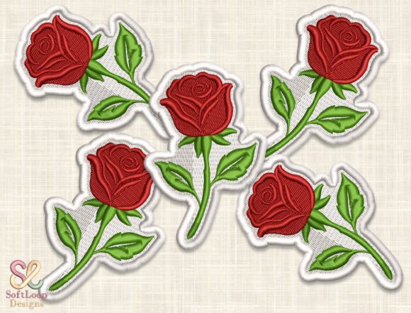 RED ROVE Patch Embroidery Design: Elegance Meets Craft