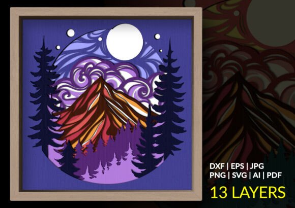 Starry Night Mountain Peak 3D Shadow Box: A Creative Escape into Nature-Inspired Craft